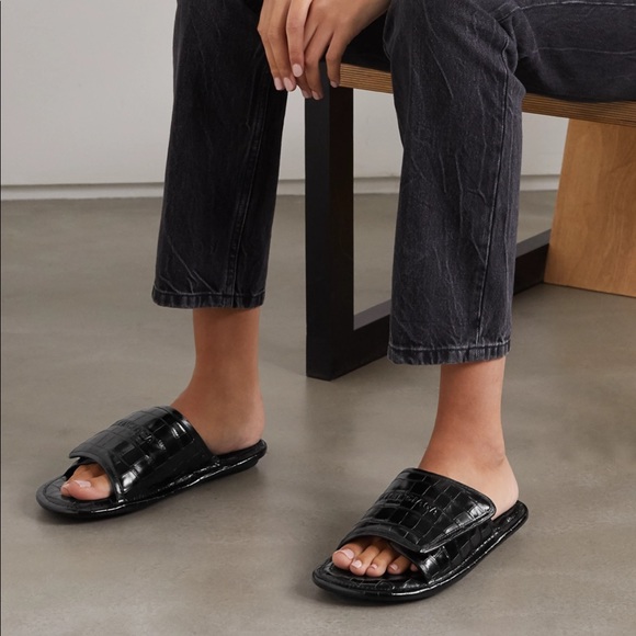 Balenciaga Shoes - 🌈✨4x HP✨🌈 𝗡𝗜𝗕 𝗕𝗮𝗹𝗲𝗻𝗰𝗶𝗮𝗴𝗮 • Home Croco Effect Leather Slides